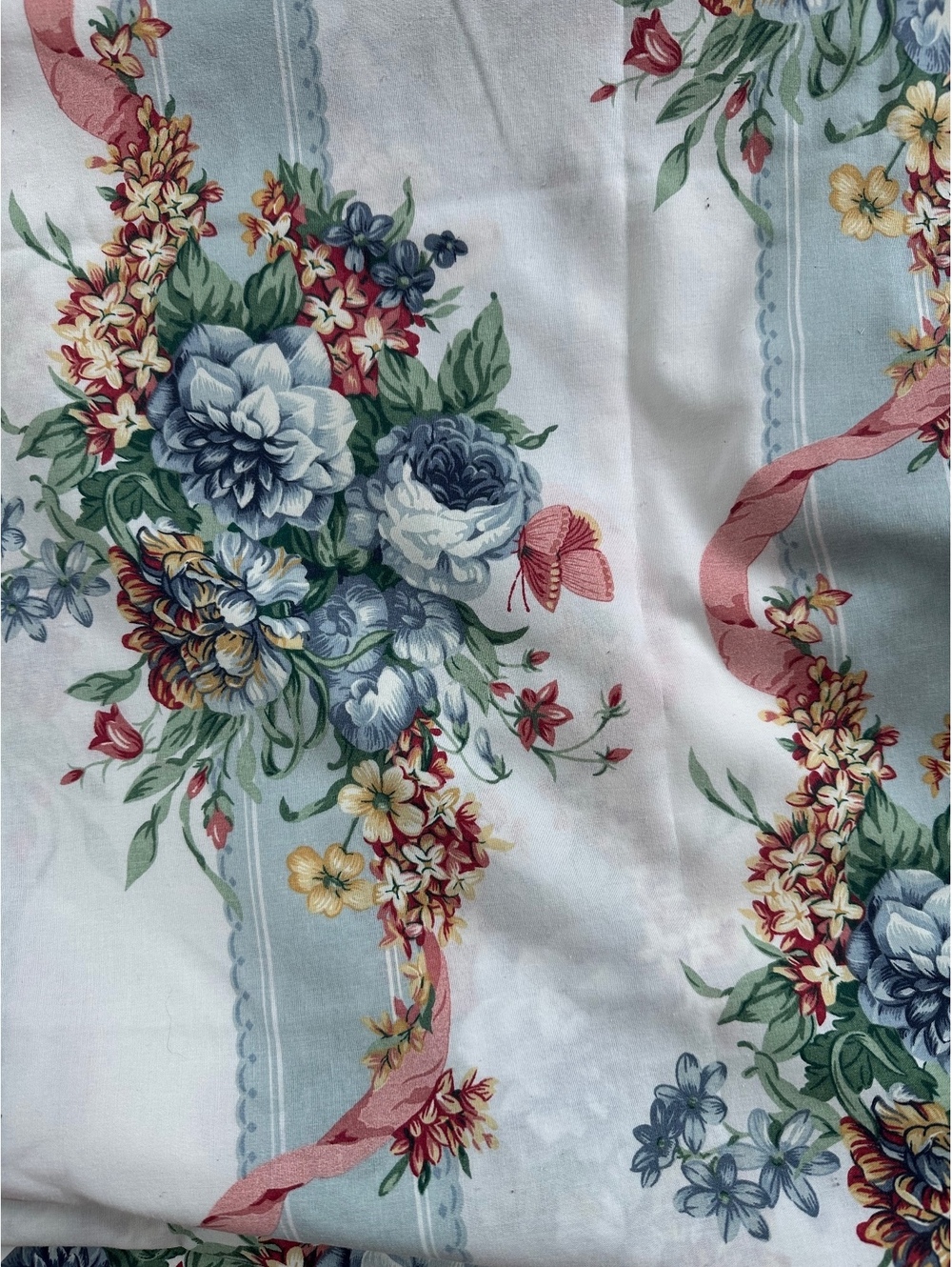 Vintage Dan River Floral Twin Flat Sheets Set of 2 USA